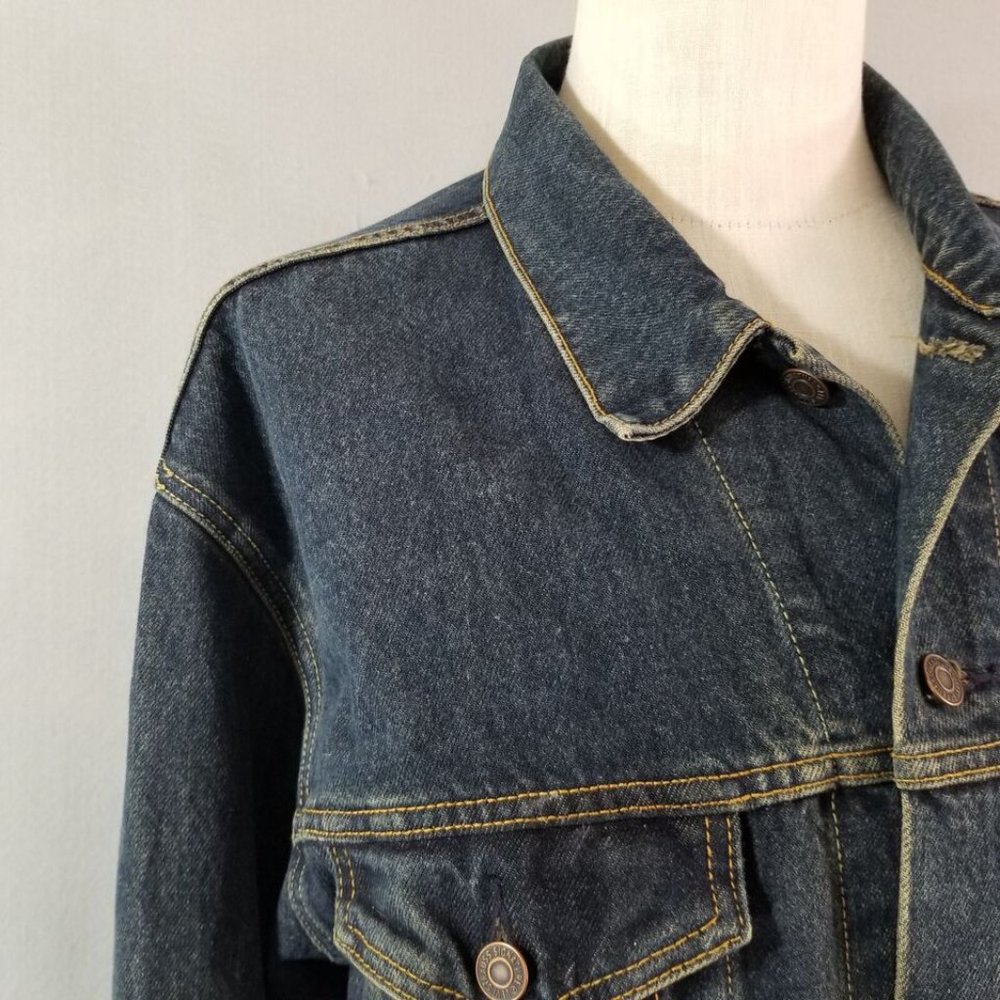 Levi's Signature Jacket men's XL extra Large blue denim trucker cotton retro - Picture 4 of 9